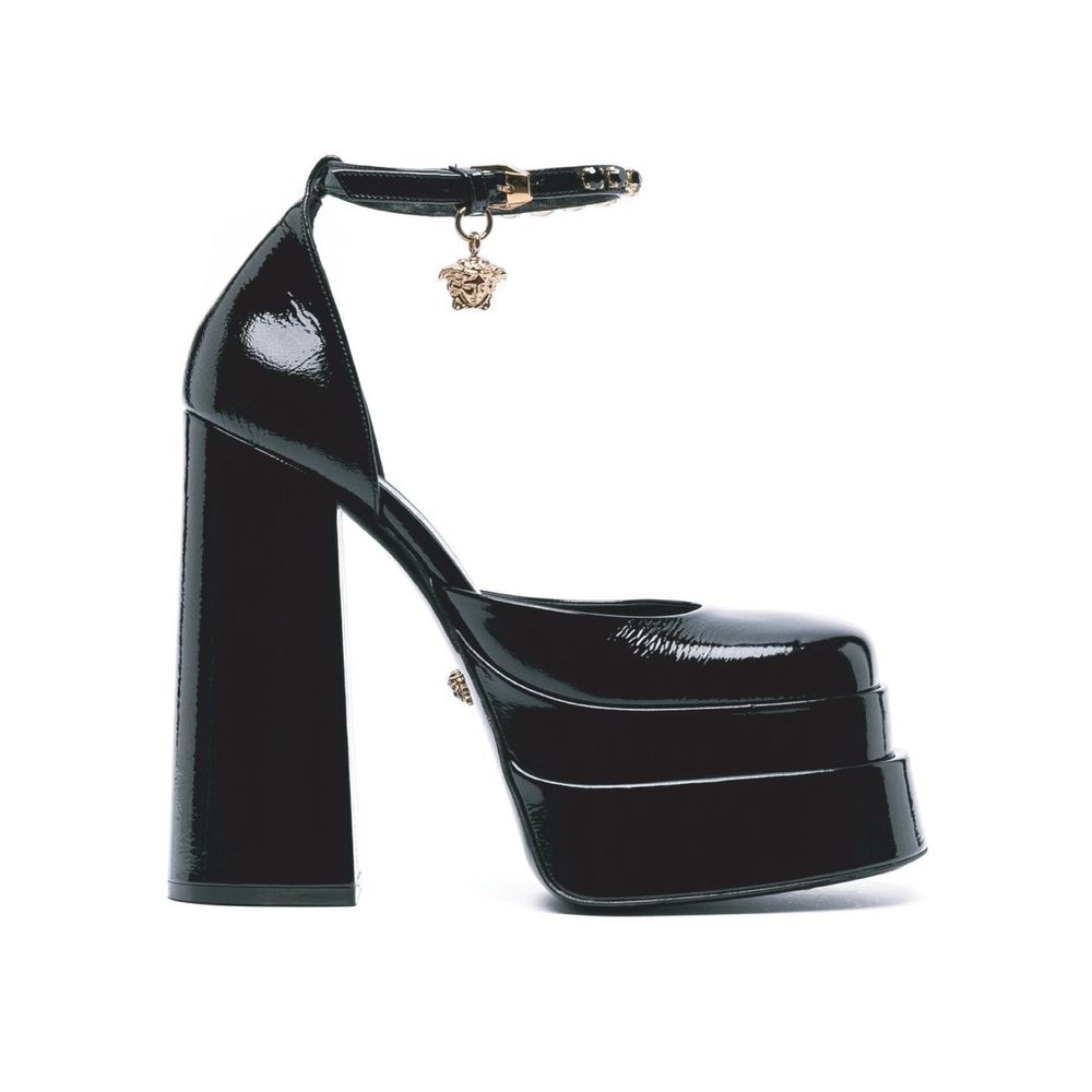 Versace leren platform sandalen