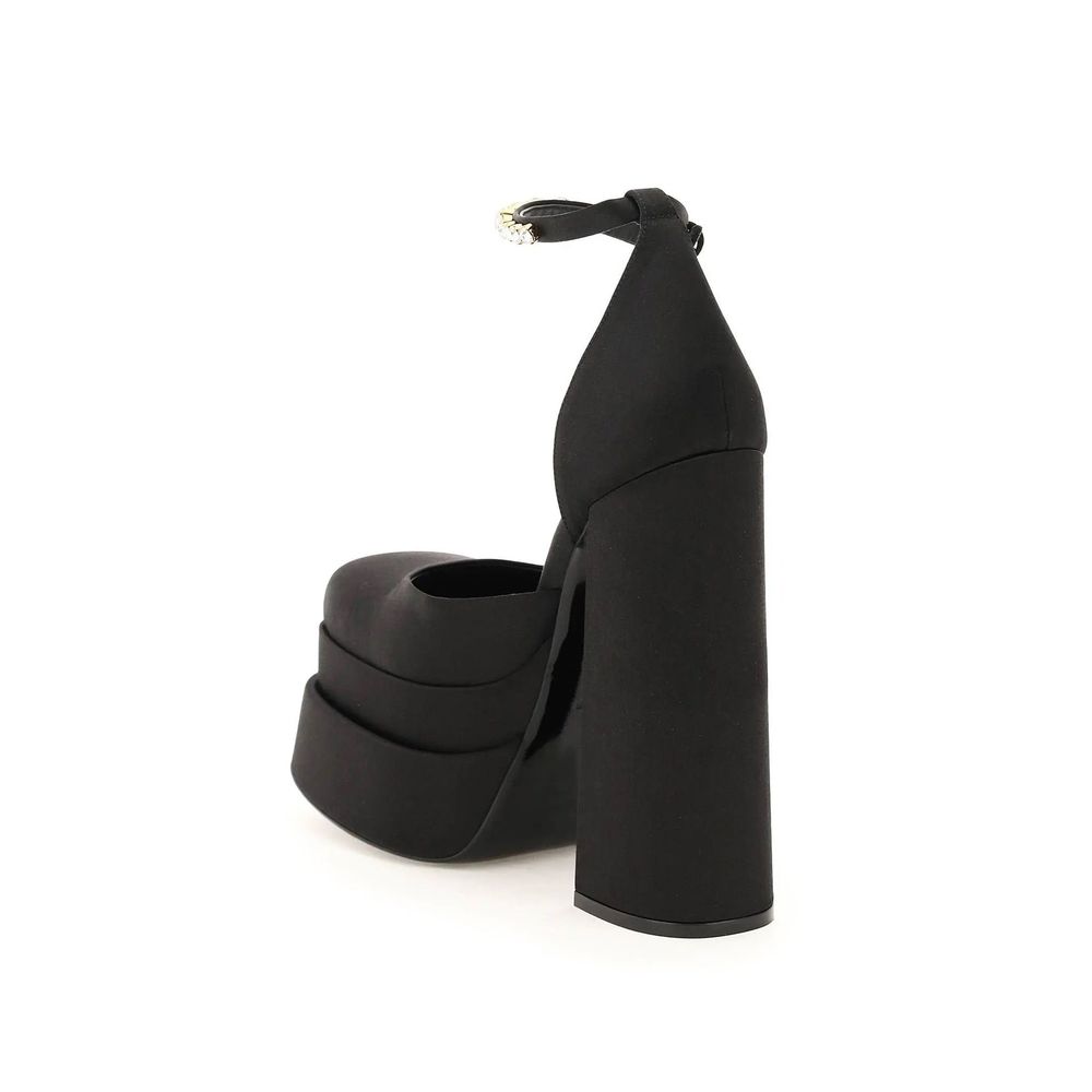 Escarpins à plateforme en satin de soie Versace