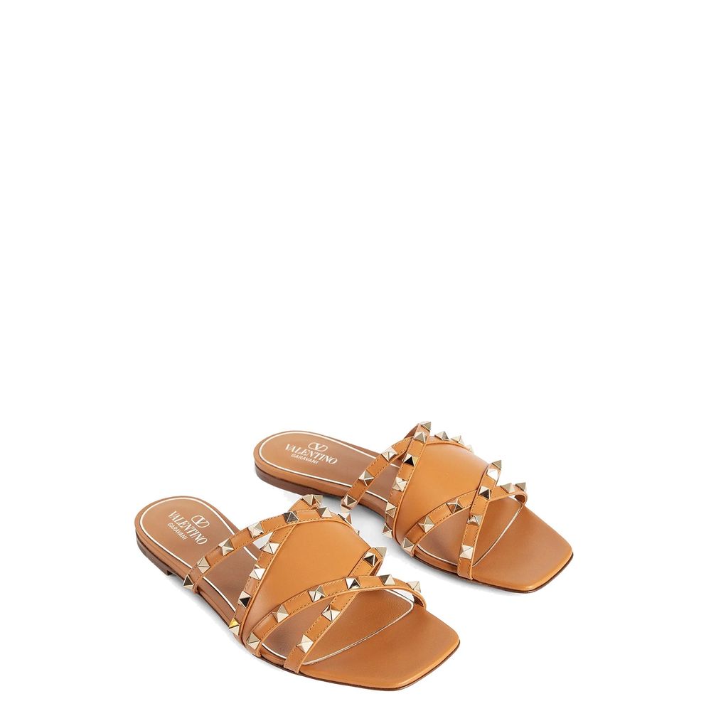Valentino Garavani Rockstud leren platte sandalen