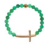 Bracelet Nialaya en argent 925 avec croix en or et zircone cubique