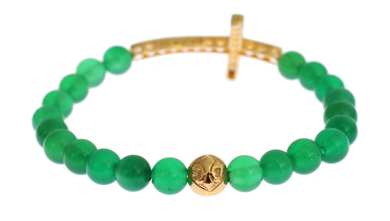 Bracelet Nialaya en argent 925 avec croix en or et zircone cubique