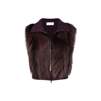 Gilet vestiaire en tricot avec fourrure de renard de Fabiana Filippi