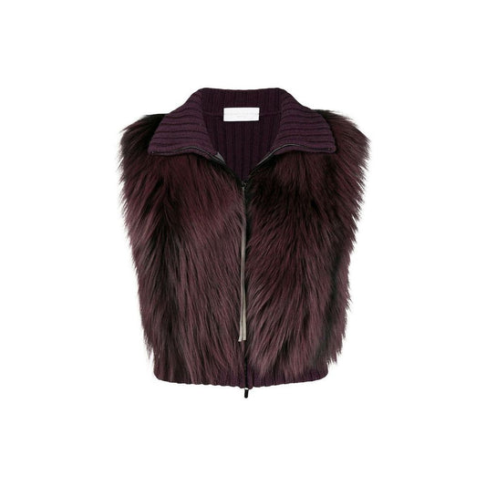 Gilet vestiaire en tricot avec fourrure de renard de Fabiana Filippi