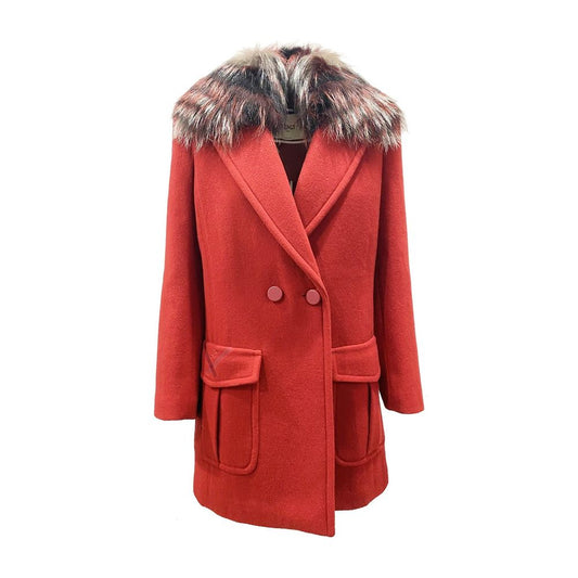 Manteau en laine avec col en fourrure Fendi