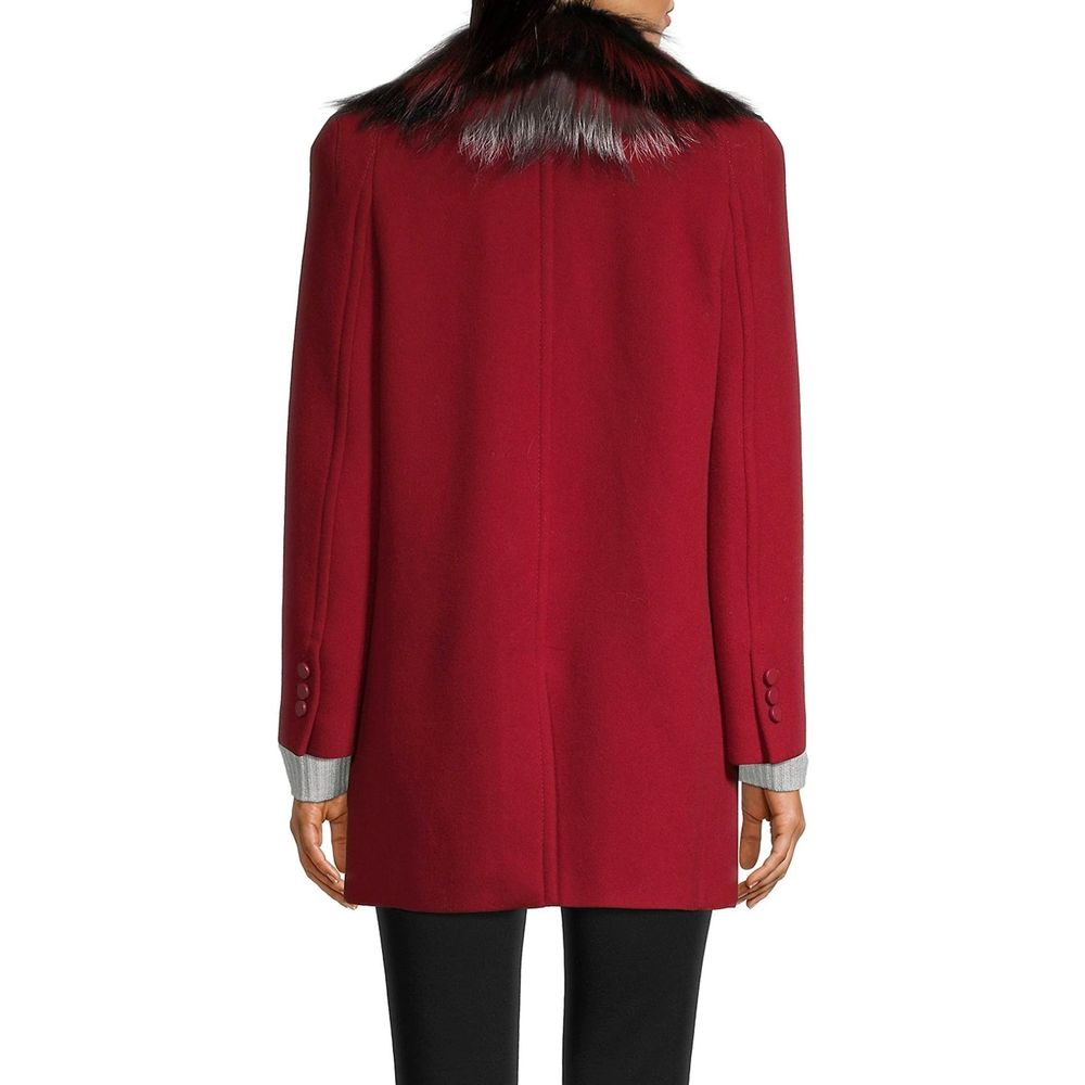 Manteau en laine avec col en fourrure Fendi