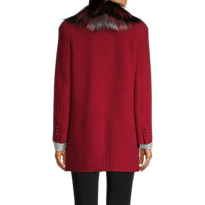 Manteau en laine avec col en fourrure Fendi