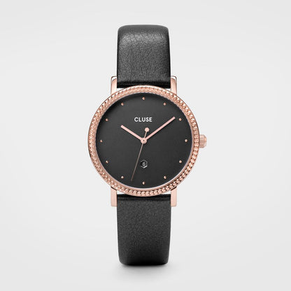 Cluse Grijs Leren Horloge