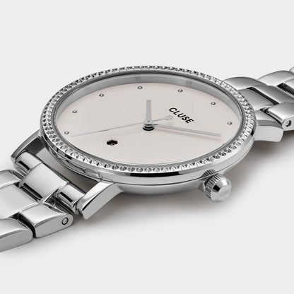 Montre Cluse en acier inoxydable argenté