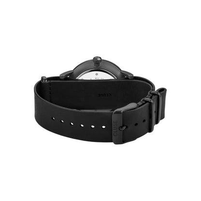 Montre Cluse en cuir noir