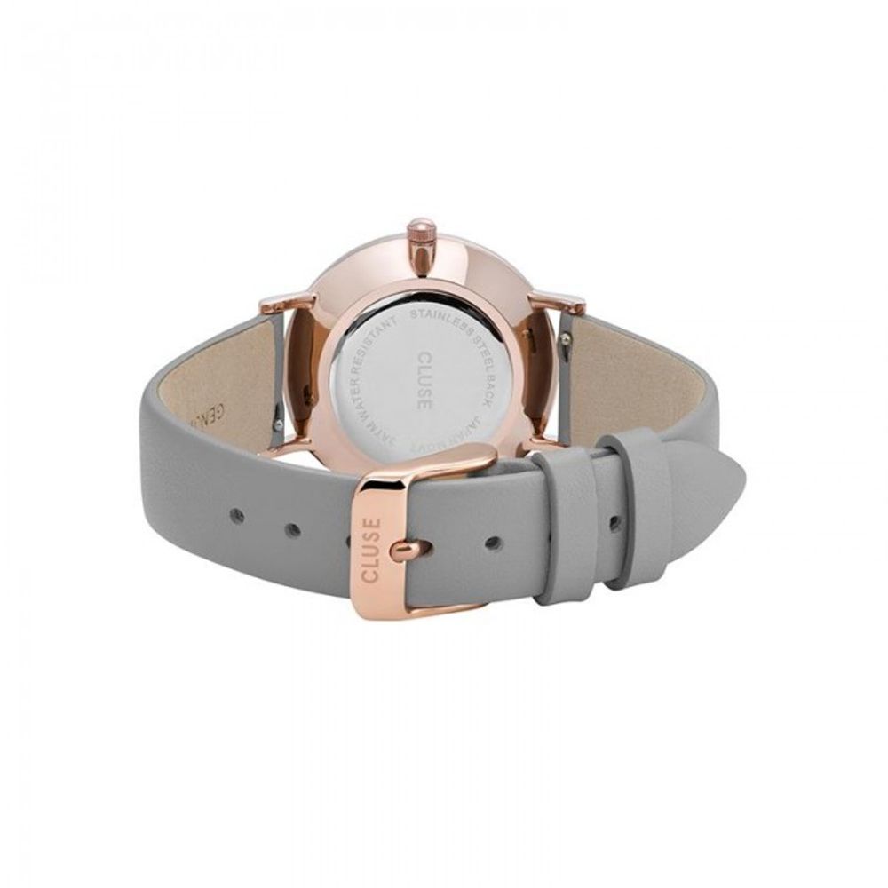 Cluse Grijs Leren Horloge