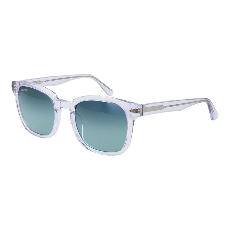 Serengeti Transparent Unisex Sunglasses with Polarized Blue Lenses