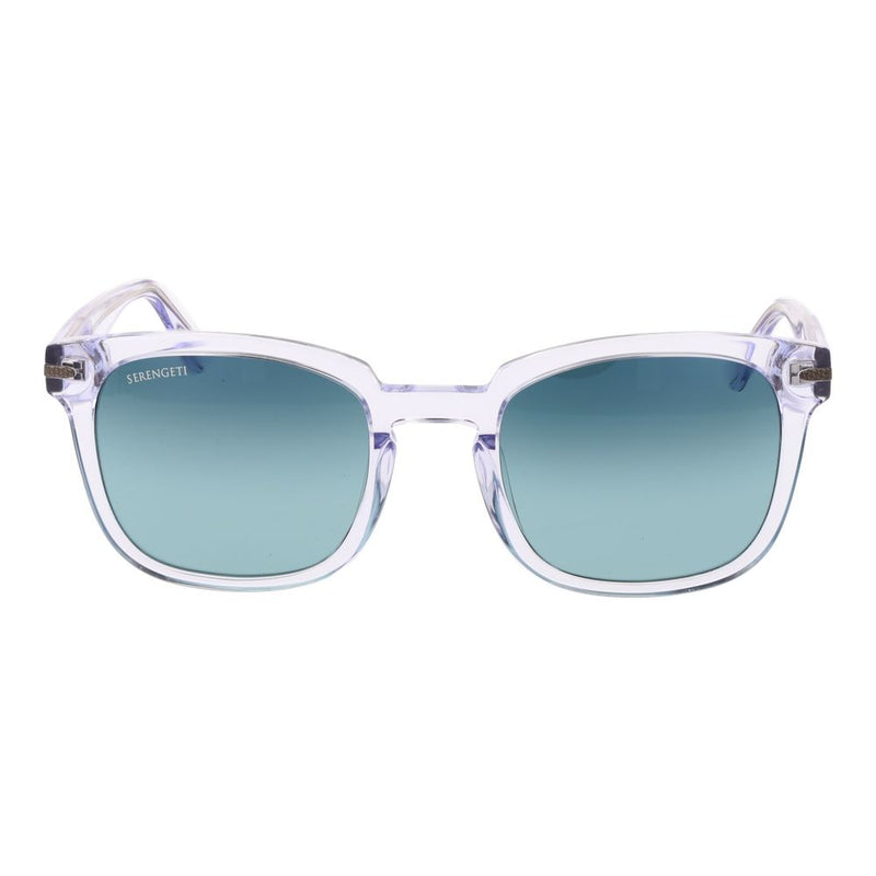 Serengeti Transparent Unisex Sunglasses with Polarized Blue Lenses