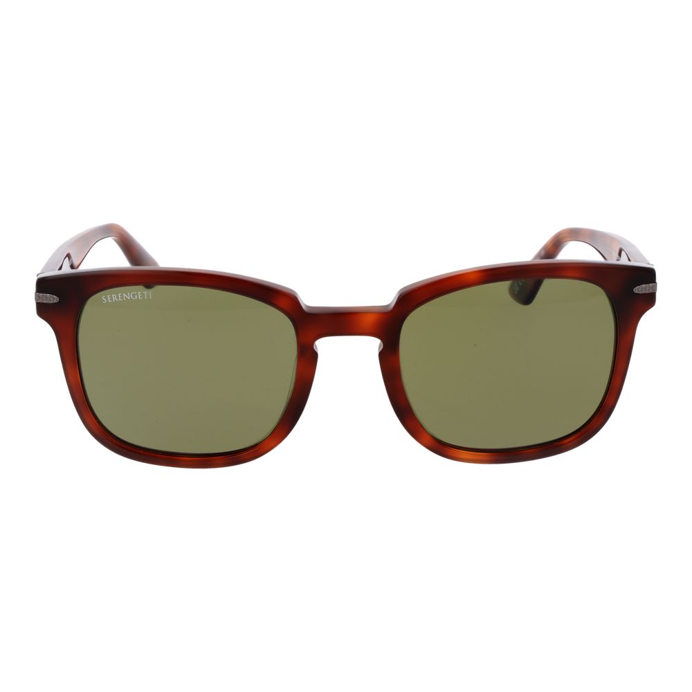 Serengeti Brown Acetate Sunglasses - Unisex Square Design