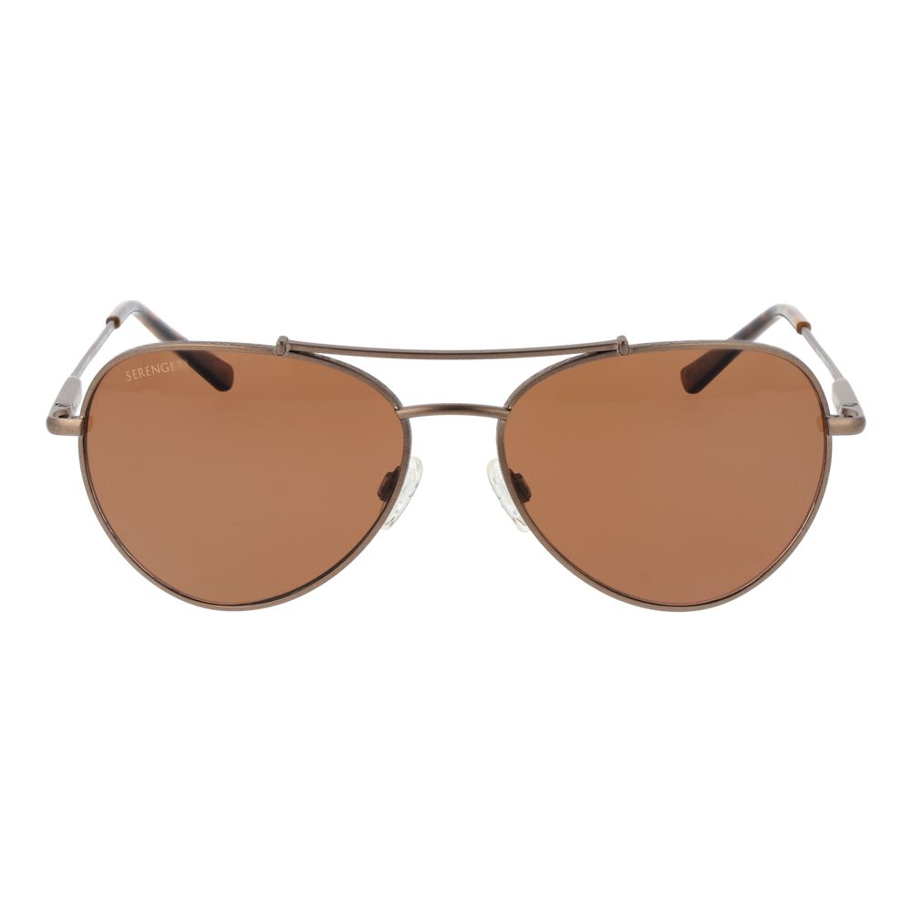 Serengeti Lunettes de soleil unisexes marron - Style aviateur classique