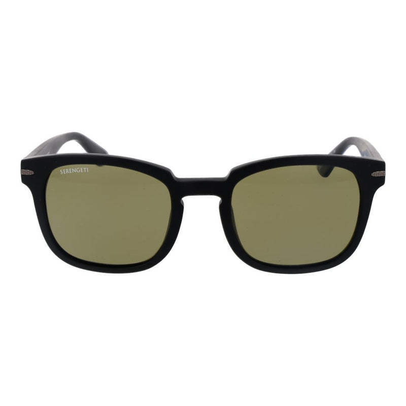 Lunettes de soleil polarisées unisexes Serengeti noires - Style rectangulaire
