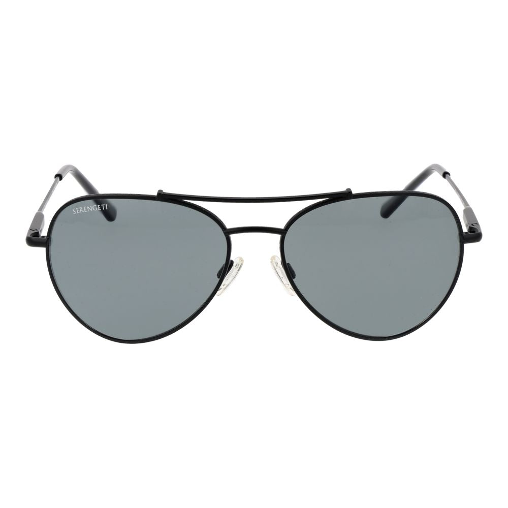 Lunettes de soleil aviateur unisexes polarisées Serengeti noires