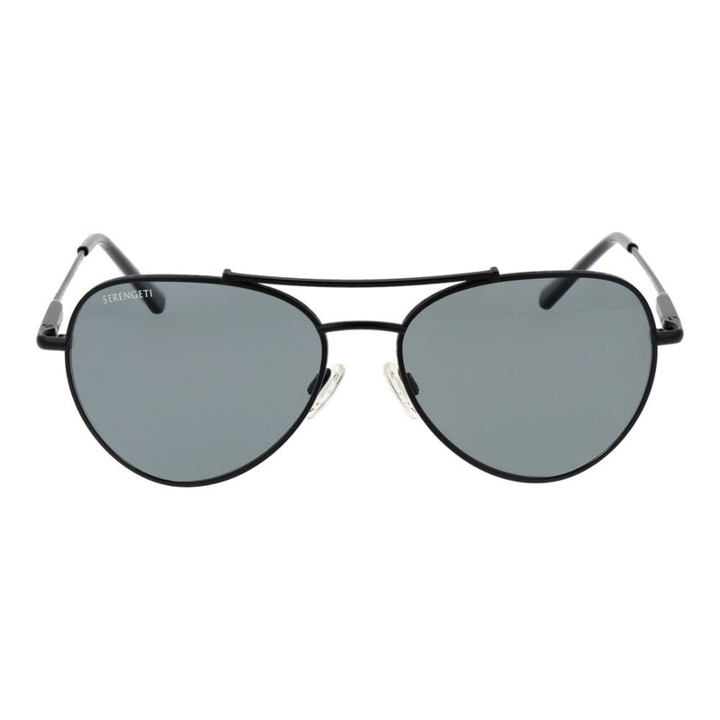Serengeti Black Unisex Polarized Aviator Sunglasses