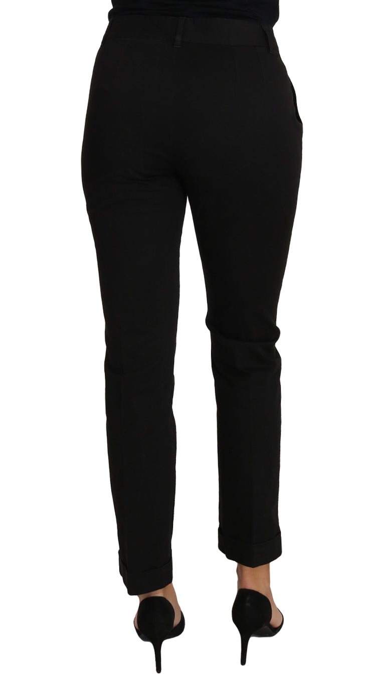 Pantalon droit noir taille courte Dolce &amp; Gabbana