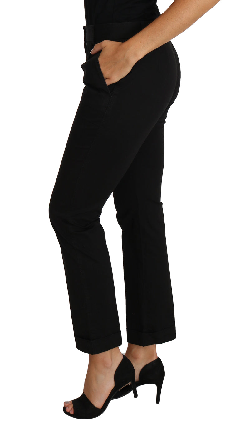 Pantalon droit noir taille courte Dolce &amp; Gabbana