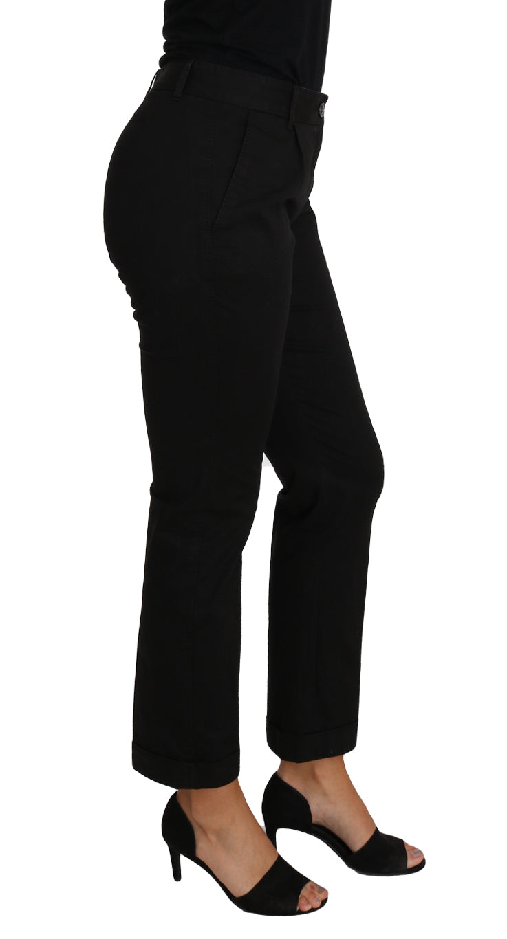 Pantalon droit noir taille courte Dolce &amp; Gabbana