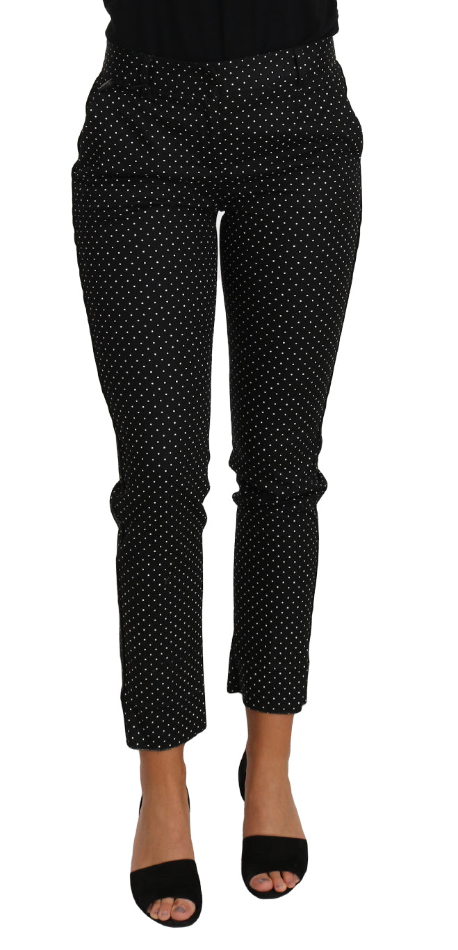 Pantalon droit court à pois noirs Dolce &amp; Gabbana