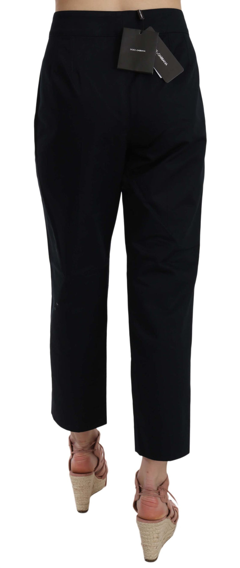 Pantalon noir court à boutons et ornements de Dolce &amp; Gabbana