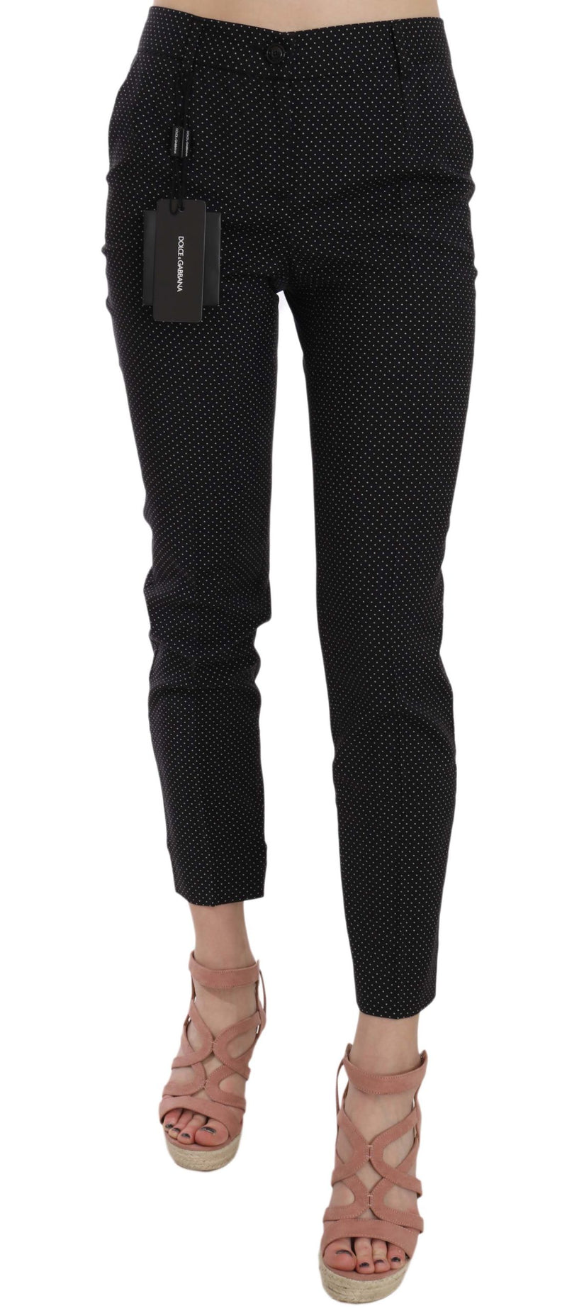 Pantalon capri slim à pois de Dolce &amp; Gabbana, coupe fuselée.