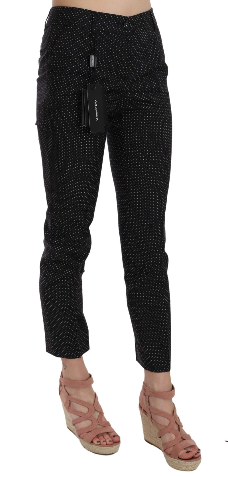 Pantalon capri slim à pois de Dolce &amp; Gabbana, coupe fuselée.