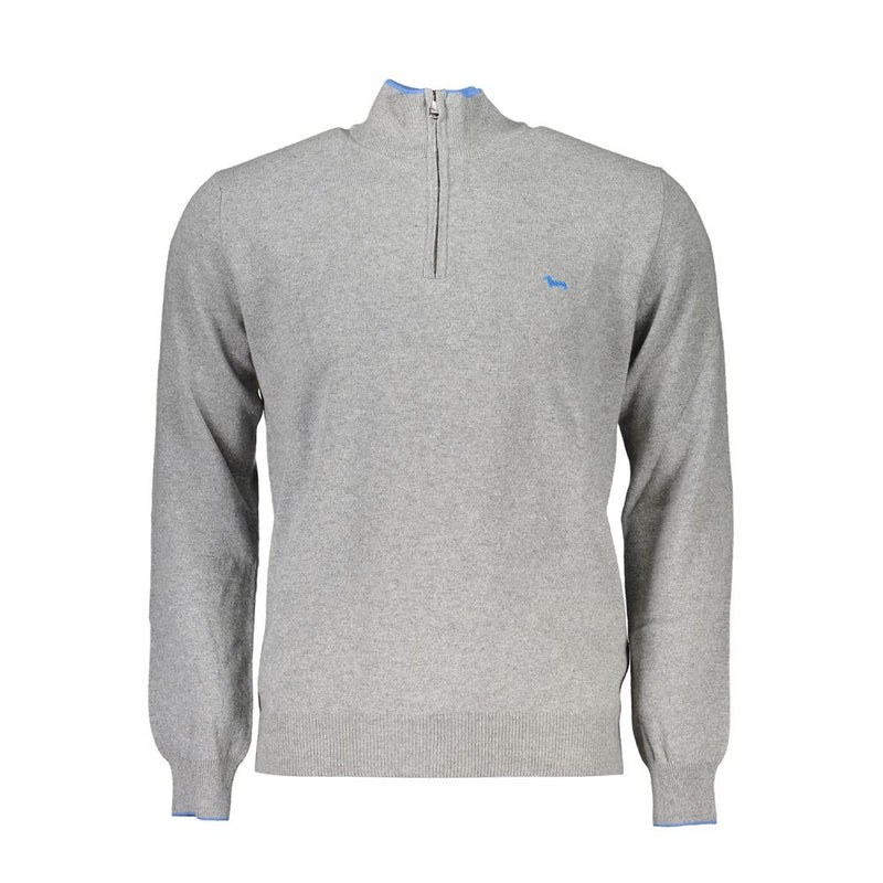 Harmont & Blaine Pull en Tissu Gris avec Détails Contrastés