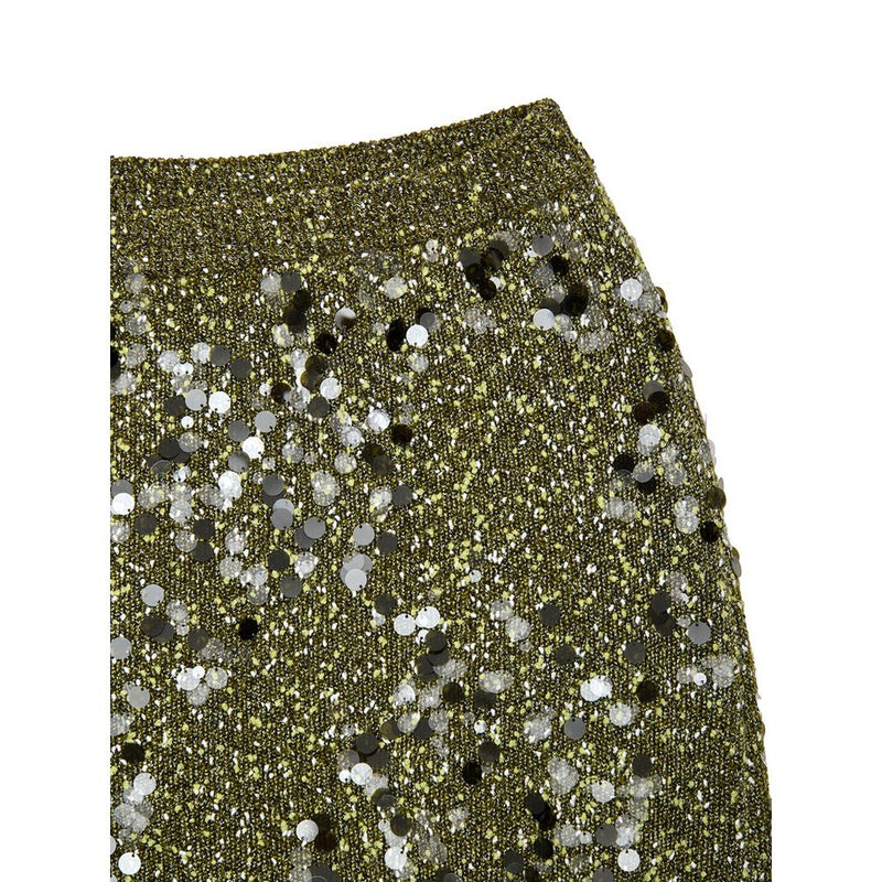 Jupe en Viscose Verte Gucci - Design Tricoté à Sequins Militaire
