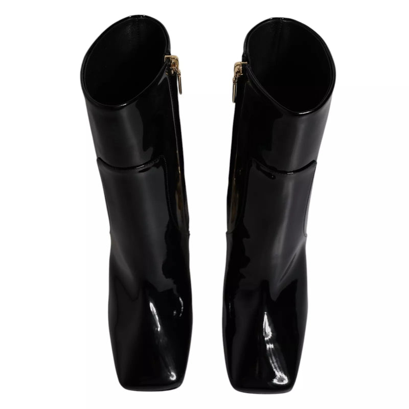 Dolce & Gabbana Black Jackie Leather Mid Calf Boots