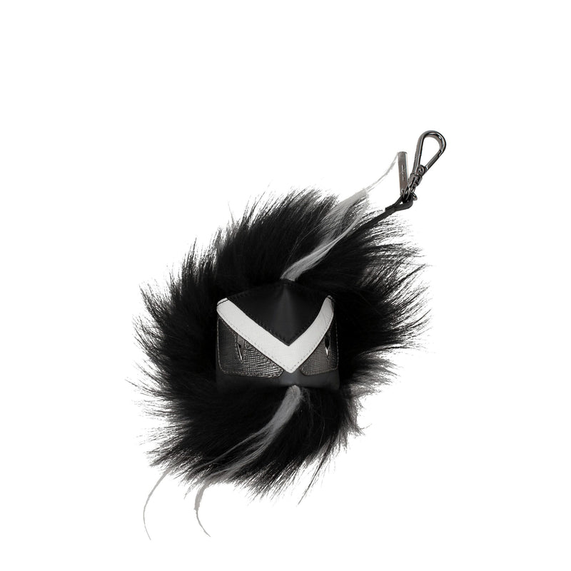 Porte-clés Fendi en cuir noir