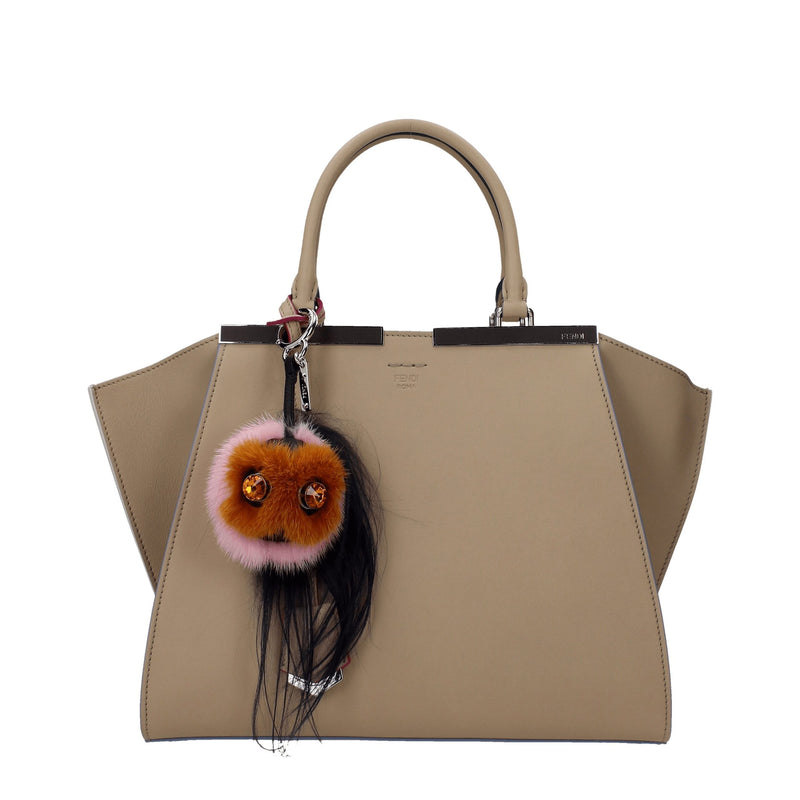 Fendi Brown Fur Keychain with Rhinestones - Luxurious Accessory