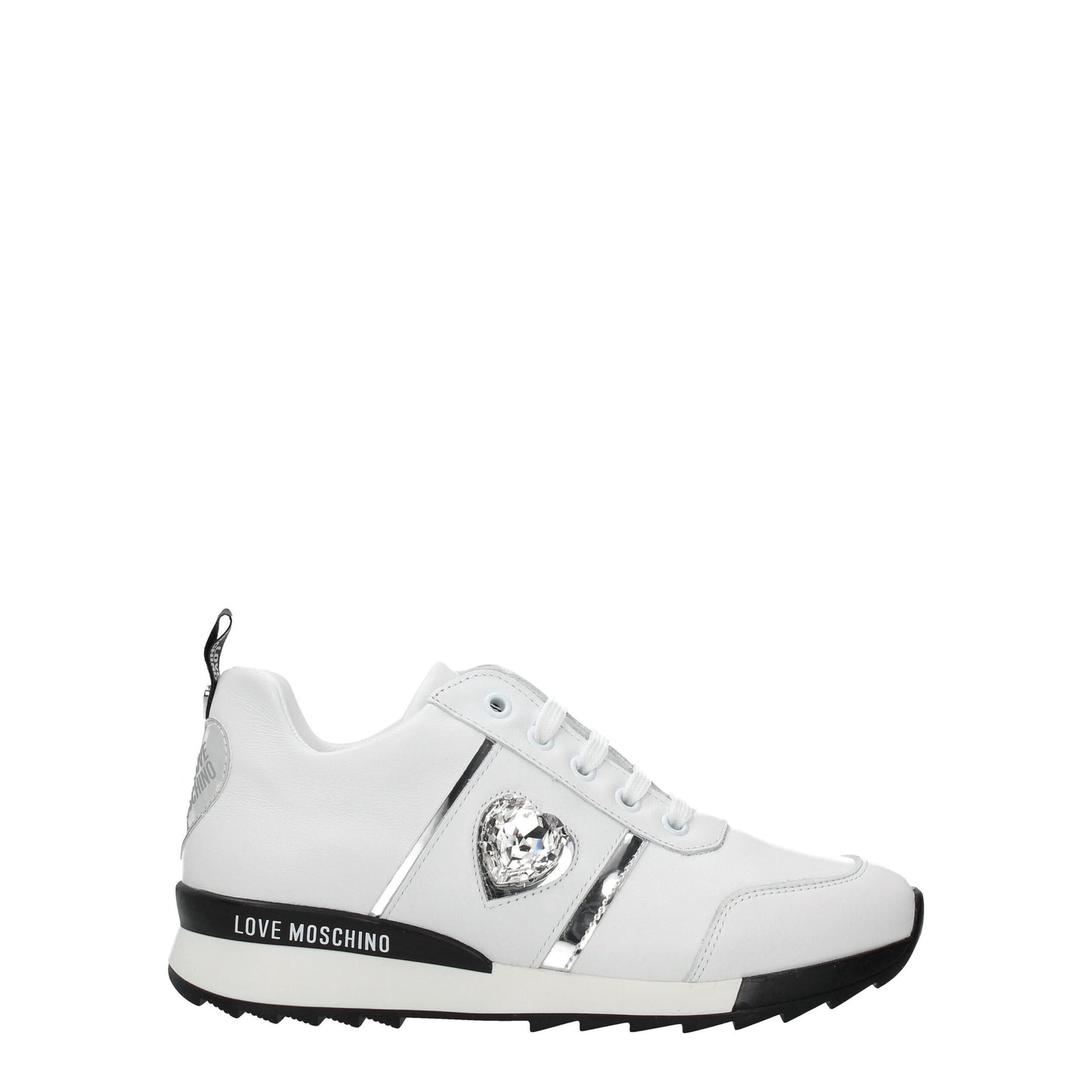 Love Moschino White Leather Low Tops