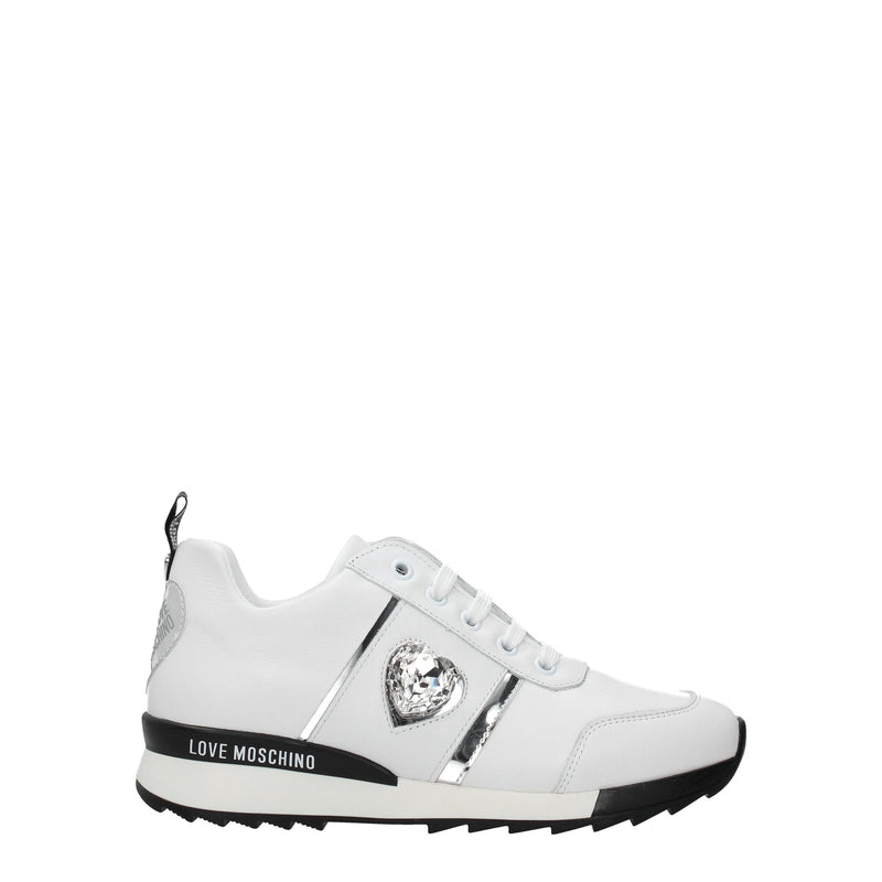 Love Moschino White Leather Low Tops for Women - Stylish Comfort