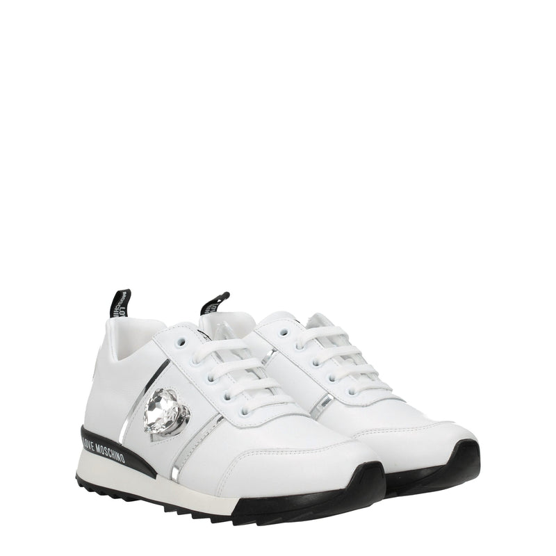 Love Moschino White Leather Low Tops for Women - Stylish Comfort