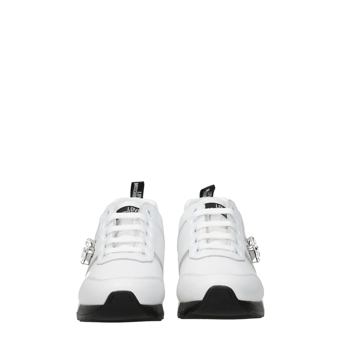 Love Moschino White Leather Low Tops