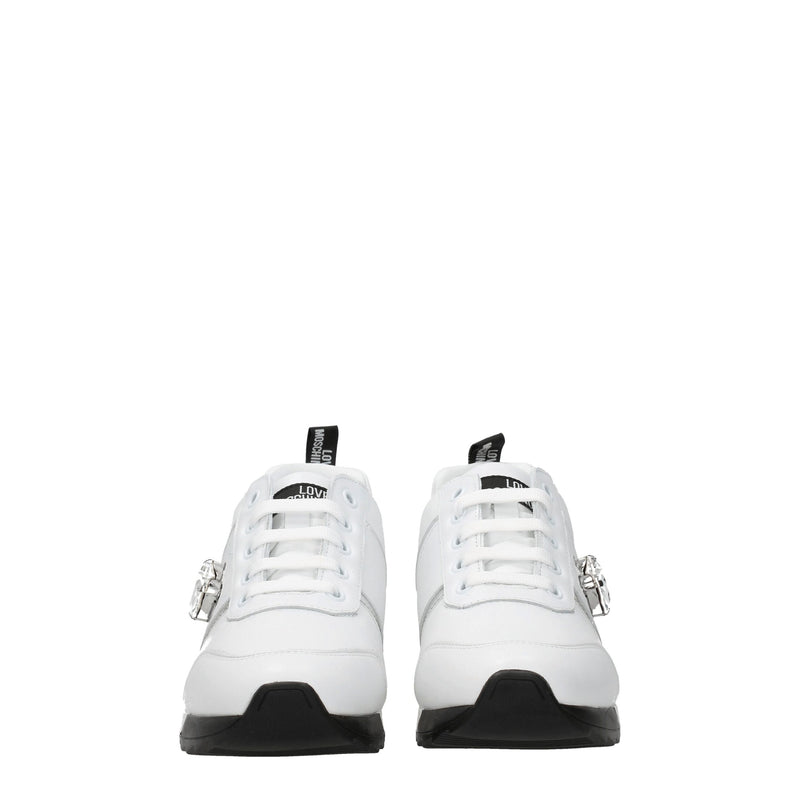Love Moschino White Leather Low Tops for Women - Stylish Comfort