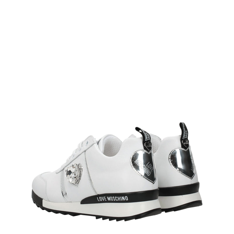 Love Moschino White Leather Low Tops for Women - Stylish Comfort