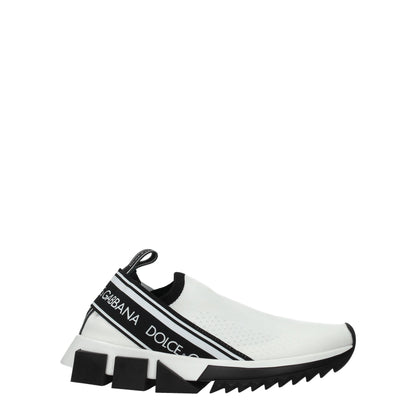 Dolce & Gabbana White Fabric Chunky Sneakers