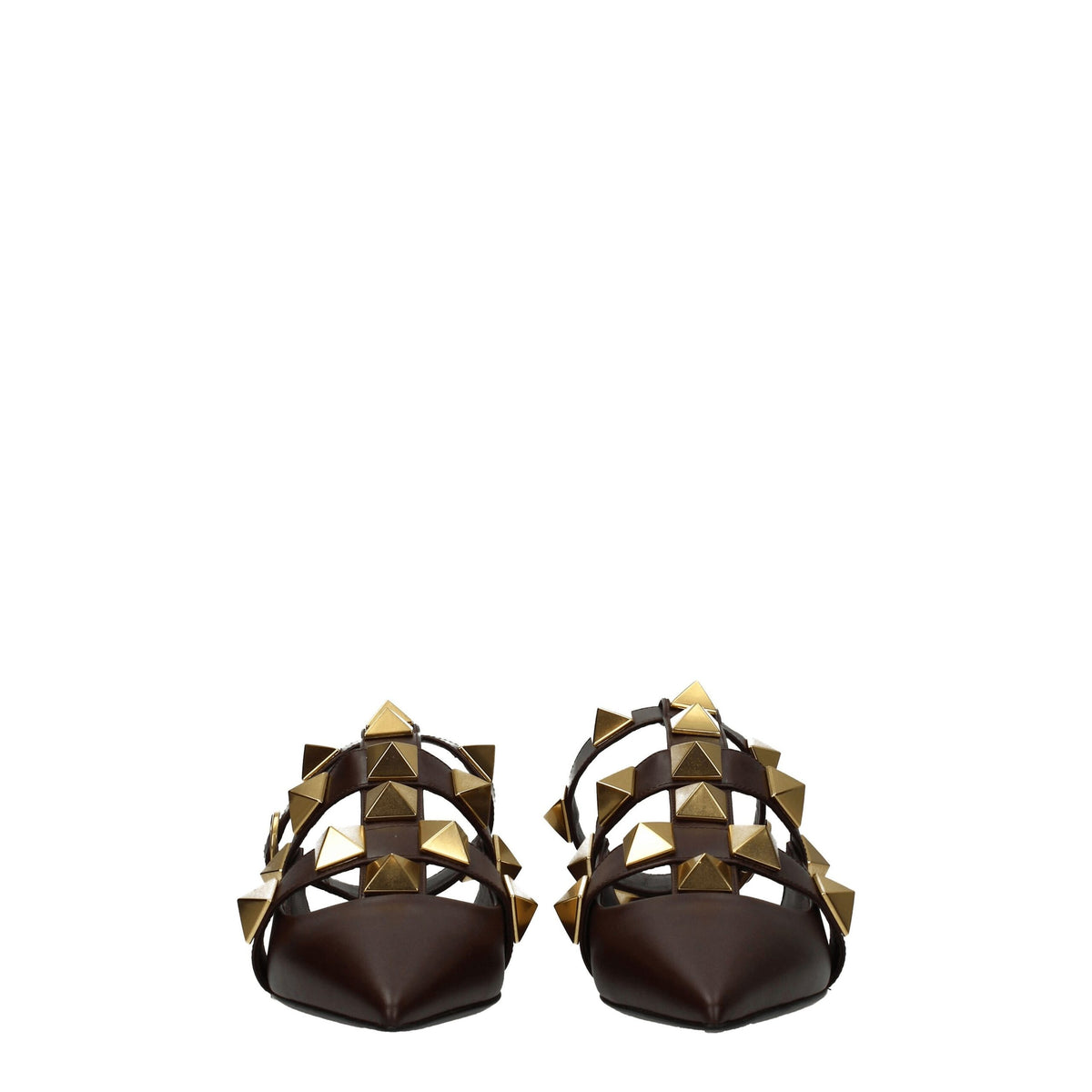 Valentino Garavani Brown Leather Flat Sandals - Stylish Comfort