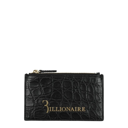 Porte-cartes Billionaire Italian Couture en crocodile noir