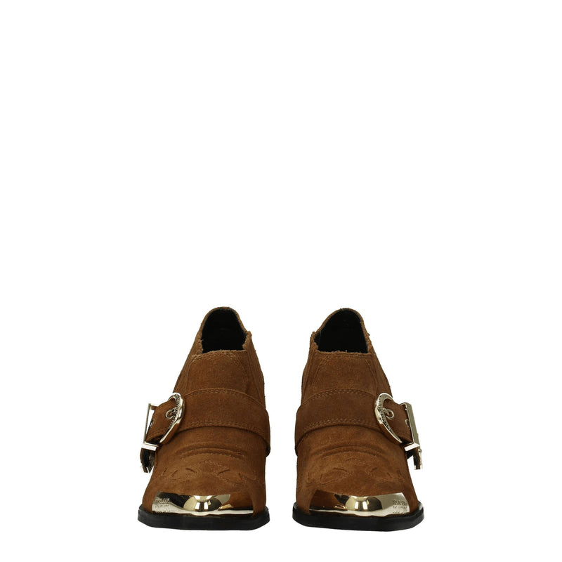 Versace Jeans Brown Leather Ankle Boots - Stylish & Comfortable