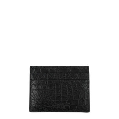 Porte-cartes Billionaire Italian Couture en crocodile noir