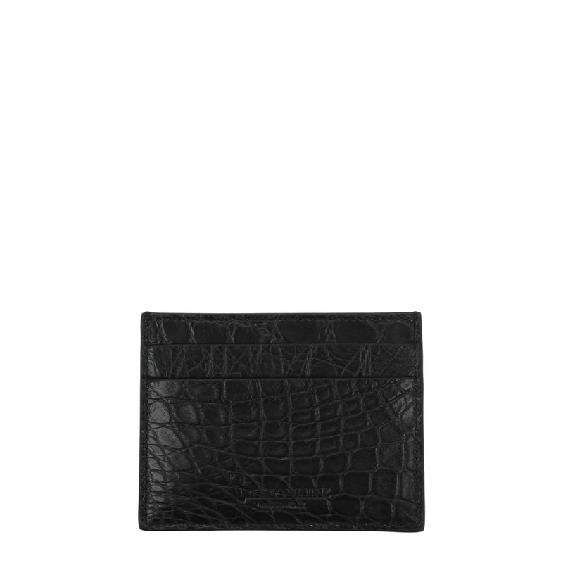 Billionaire Italian Couture Portefeuille en Cuir Crocodile Noir