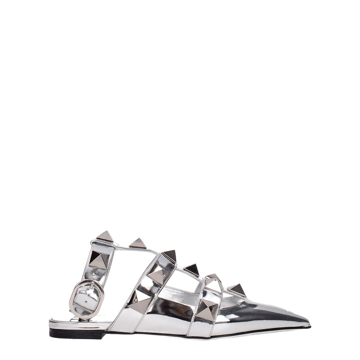 Valentino Garavani Sandales Plates en Cuir Gris - Élégance et Confort