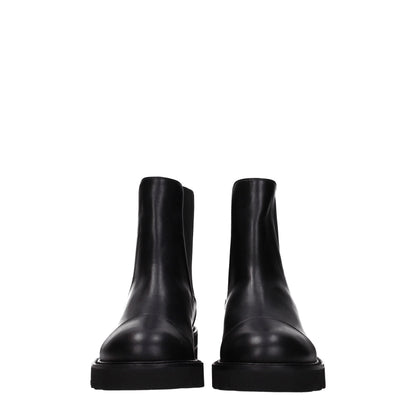 Stuart Weitzman Black Leather Ankle Boots