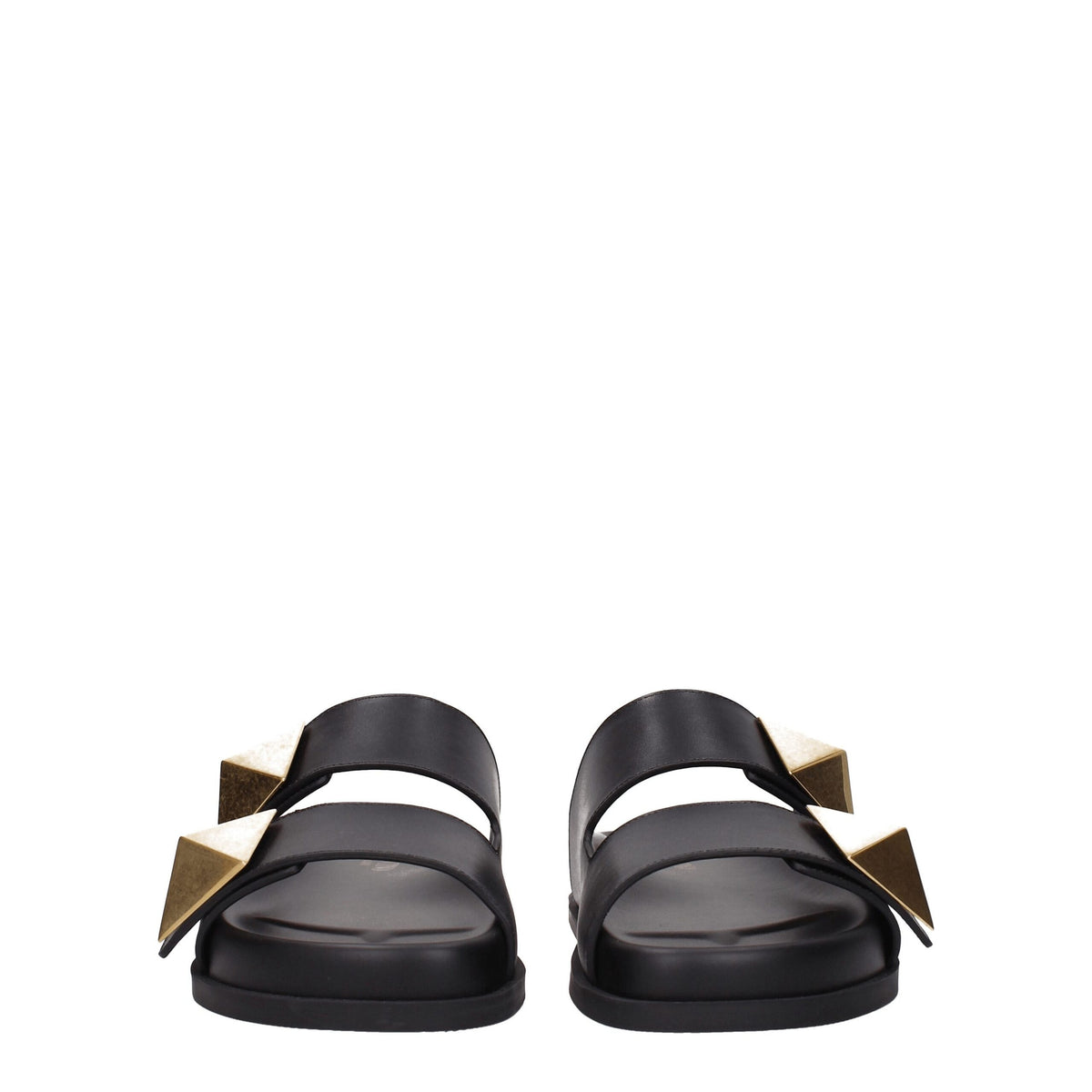 Valentino Garavani Black Leather Slippers - Élégance et Confort