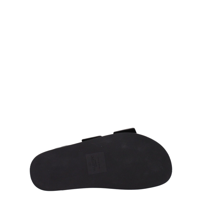 Valentino Garavani Black Leather Slippers - Élégance et Confort