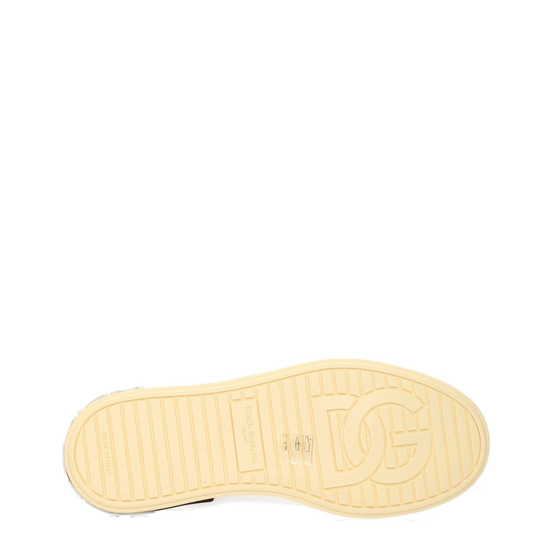 Dolce & Gabbana White Leather Low Top Sneakers
